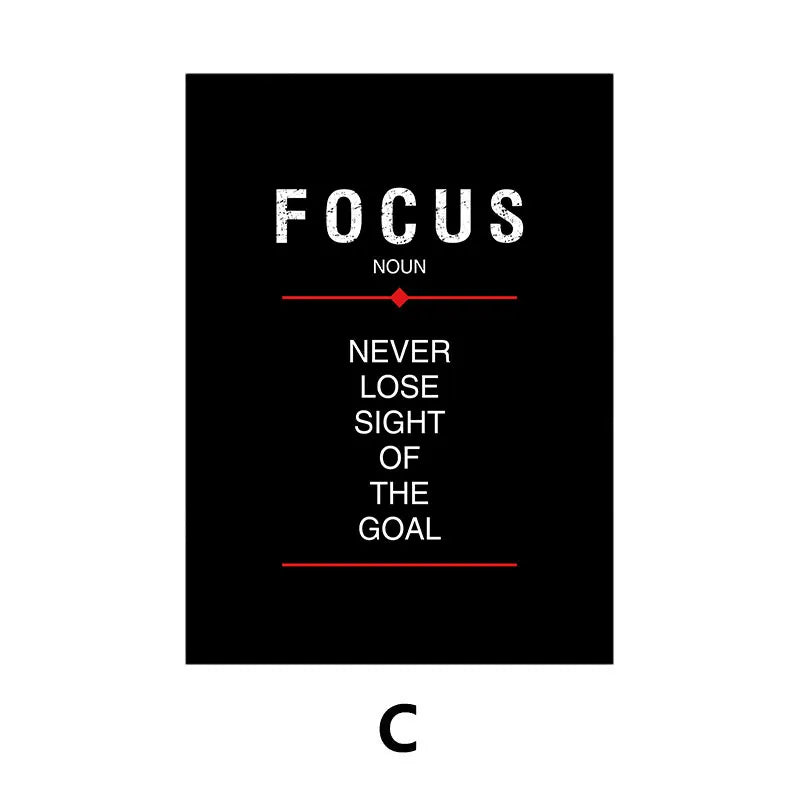 Discipline Believe Focus Inspirational Canvas