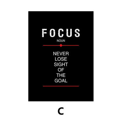 Discipline Believe Focus Inspirational Canvas
