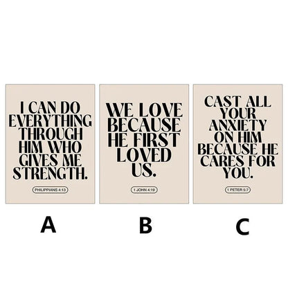 Motivational Bible Quotes Canvas Art