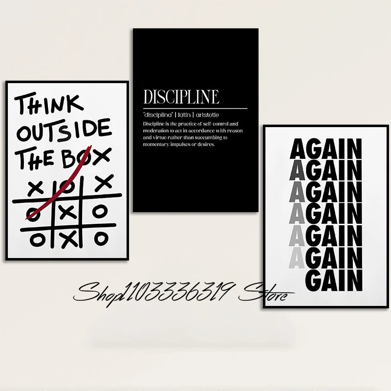 Modern Motivational Discipline Quote Canvas