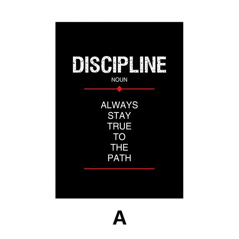 Discipline Believe Focus Inspirational Canvas