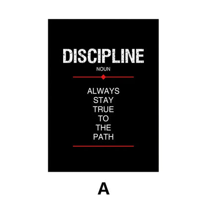 Discipline Believe Focus Inspirational Canvas