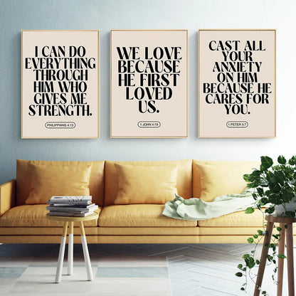 Motivational Bible Quotes Canvas Art