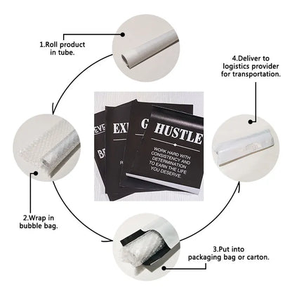 Discipline Believe Focus Inspirational Canvas