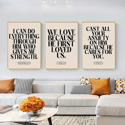 Motivational Bible Quotes Canvas Art