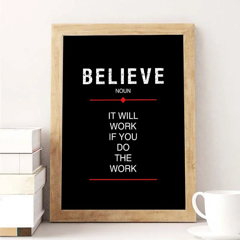 Discipline Believe Focus Inspirational Canvas